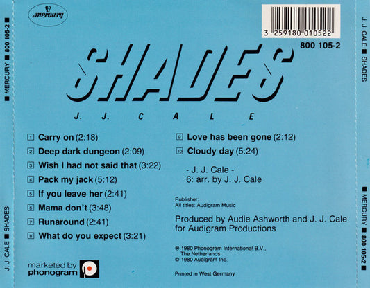 J.J. Cale : Shades (CD, Album)