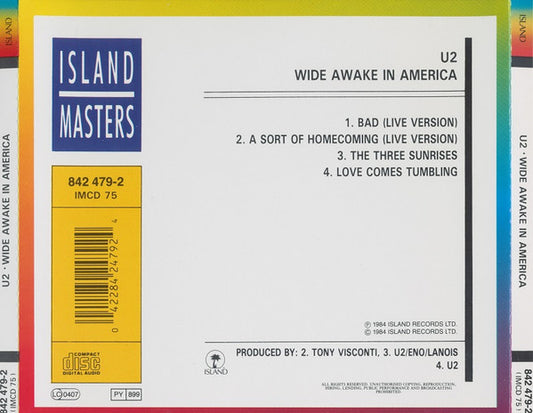 U2 : Wide Awake In America (CD, EP, RE, RP)