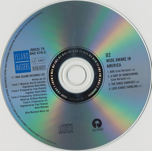 U2 : Wide Awake In America (CD, EP, RE, RP)