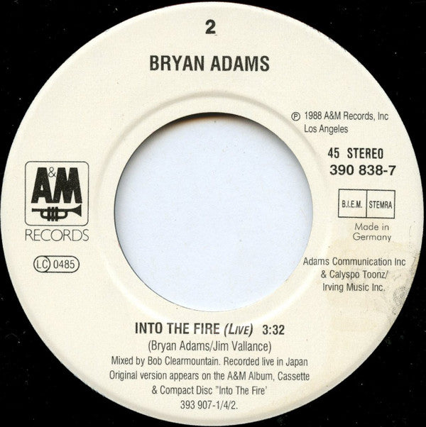 Bryan Adams : There Will Never Be Another Tonight (7", Single)