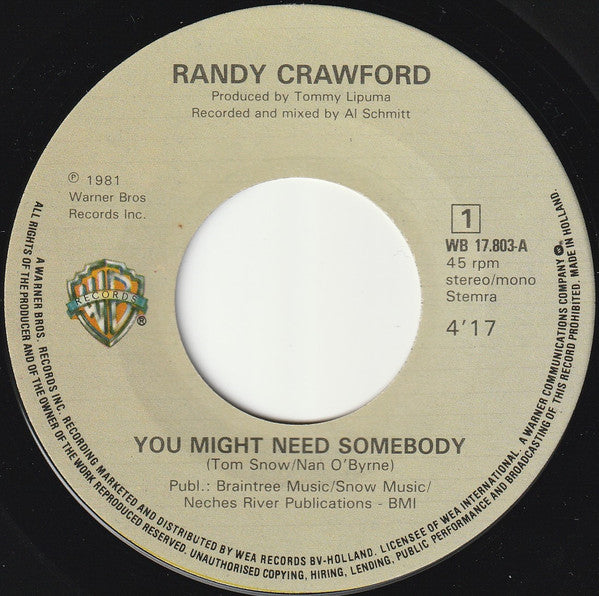 Randy Crawford : You Might Need Somebody (7", Single)