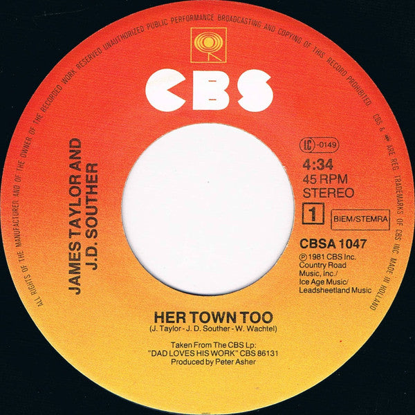 James Taylor (2) : Her Town Too (7")