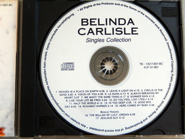Belinda Carlisle : Singles Collection (CD, Comp, Unofficial)