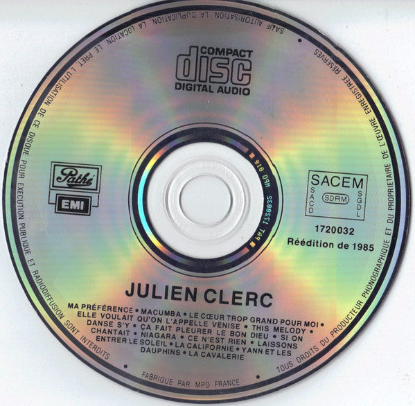 Julien Clerc : Julien Clerc (CD, Comp, RE)