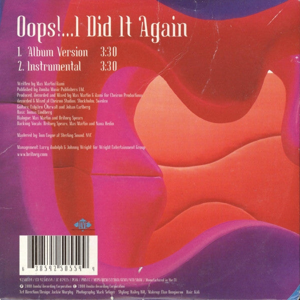 Britney Spears : Oops!...I Did It Again (CD, Single)