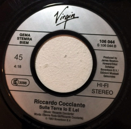 Riccardo Cocciante : Sincerità (7", Single)