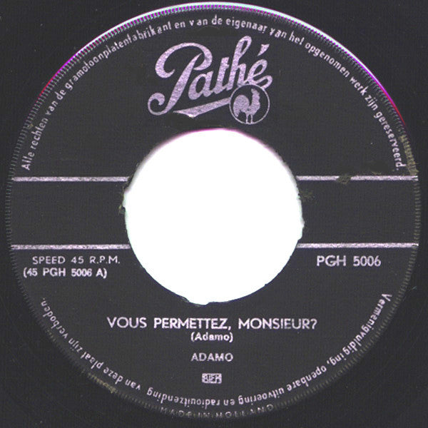 Adamo : Vous Permettez, Monsieur? / Dans Le Vert De Ses Yeux (7", Single, 4-p)