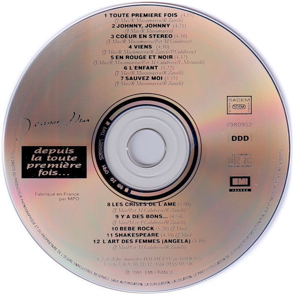 Jeanne Mas : Depuis La Toute Première Fois (CD, Comp)