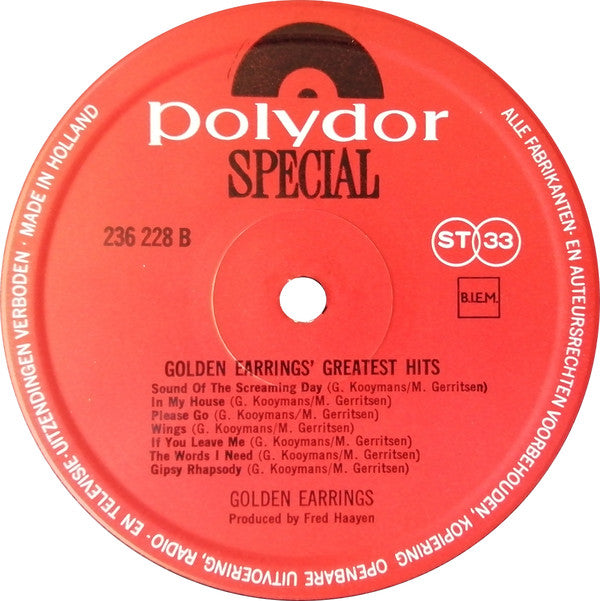 Golden Earring : Greatest Hits (LP, Comp)