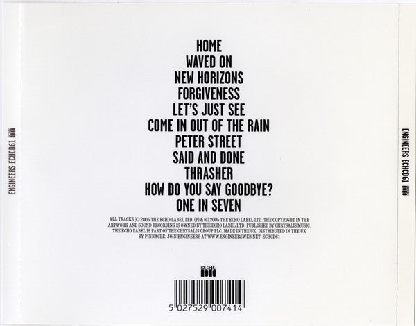 Engineers : Engineers (CD, Album)