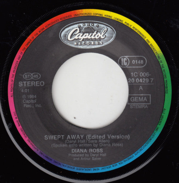 Diana Ross : Swept Away (Edited Version) / We Are The Children Of The World (7", Single)