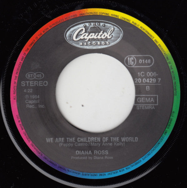 Diana Ross : Swept Away (Edited Version) / We Are The Children Of The World (7", Single)