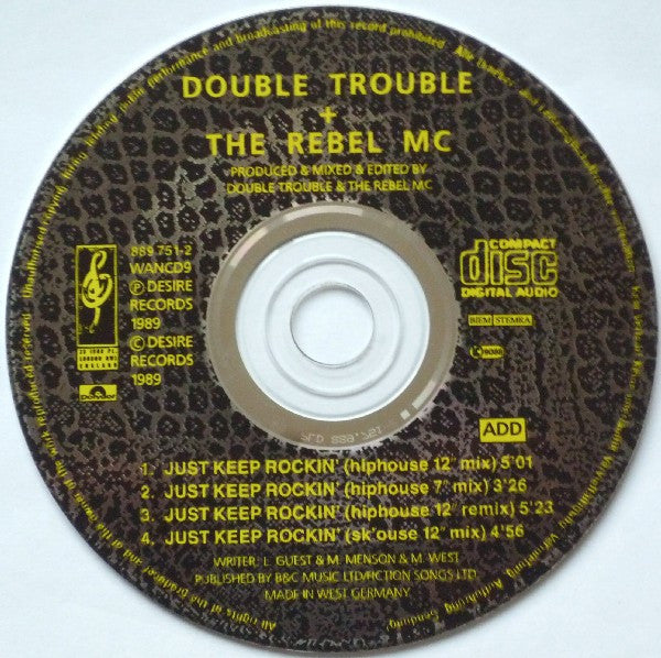 Double Trouble & Rebel MC : Just Keep Rockin' (CD, Maxi)