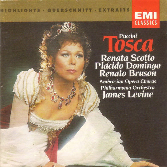 Giacomo Puccini, Renata Scotto, Placido Domingo, Renato Bruson, The Ambrosian Opera Chorus, Philharmonia Orchestra, James Levine (2) : Tosca - Highlights (CD, Comp)