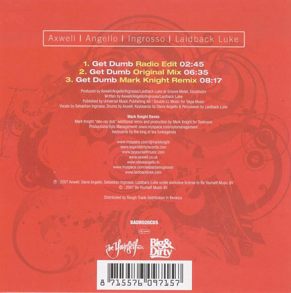 Axwell | Steve Angello | Sebastian Ingrosso | Laidback Luke : Get Dumb (CD, Single)