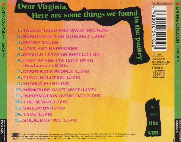 Living Colour : Biscuits (CD, Ful)