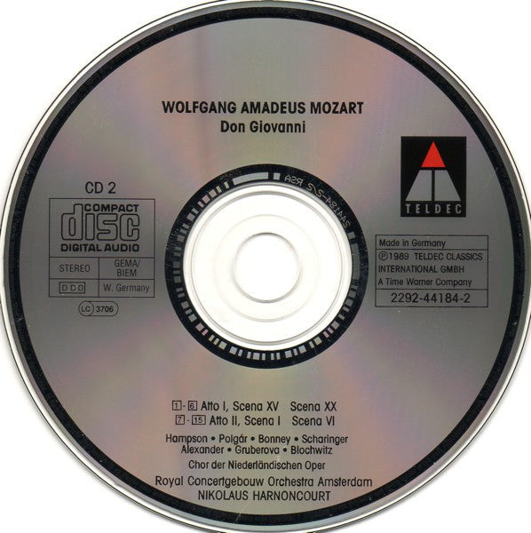 Wolfgang Amadeus Mozart - Thomas Hampson · Edita Gruberova · Roberta Alexander · Barbara Bonney · Hans Peter Blochwitz · László Polgár · Anton Scharinger · Robert Holl · Concertgebouworkest · Nikolaus Harnoncourt : Don Giovanni (3xCD, Album, RE + Box, Sli)