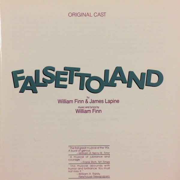 William Finn, James Lapine : Falsettoland (Original Cast) (CD, Album, RE)