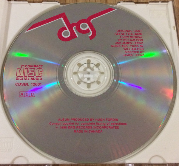 William Finn, James Lapine : Falsettoland (Original Cast) (CD, Album, RE)