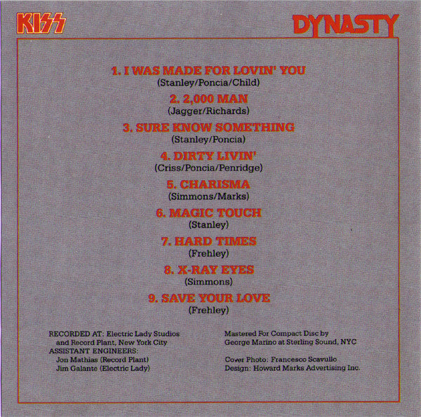 Kiss : Dynasty (CD, Album, RE)