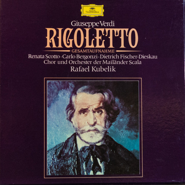 Giuseppe Verdi  -  Renata Scotto, Carlo Bergonzi, Dietrich Fischer-Dieskau, Coro Del Teatro Alla Scala  Und  Orchestra Del Teatro Alla Scala, Rafael Kubelik : Rigoletto (3xLP, Album + Box)