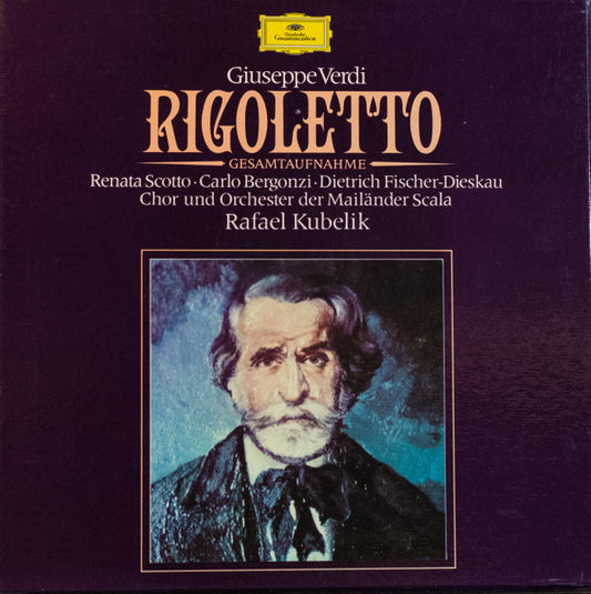 Giuseppe Verdi  -  Renata Scotto, Carlo Bergonzi, Dietrich Fischer-Dieskau, Coro Del Teatro Alla Scala  Und  Orchestra Del Teatro Alla Scala, Rafael Kubelik : Rigoletto (3xLP, Album + Box)