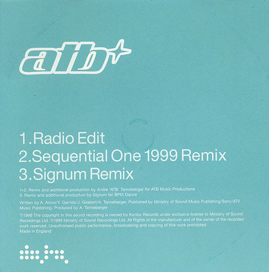 ATB : 9pm (Till I Come) (CD, Single)