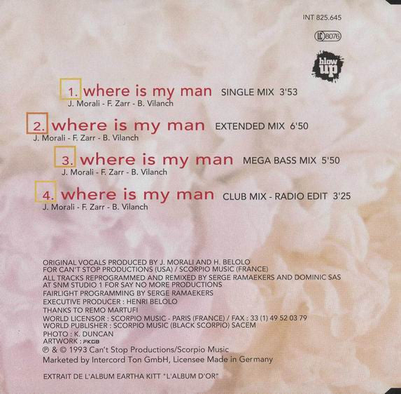 Eartha Kitt : Where Is My Man (Special Remix '94) (CD, Maxi)