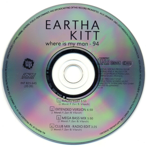 Eartha Kitt : Where Is My Man (Special Remix '94) (CD, Maxi)