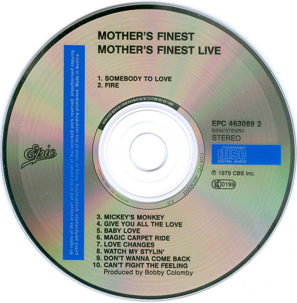 Mother's Finest : Mother's Finest Live (CD, Album, RE)