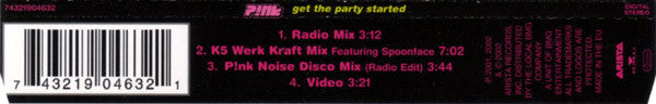 P!NK : Get The Party Started (CD, Single, Enh)