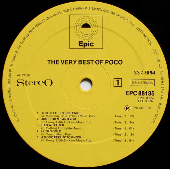 Poco (3) : The Very Best Of Poco (2xLP, Comp)