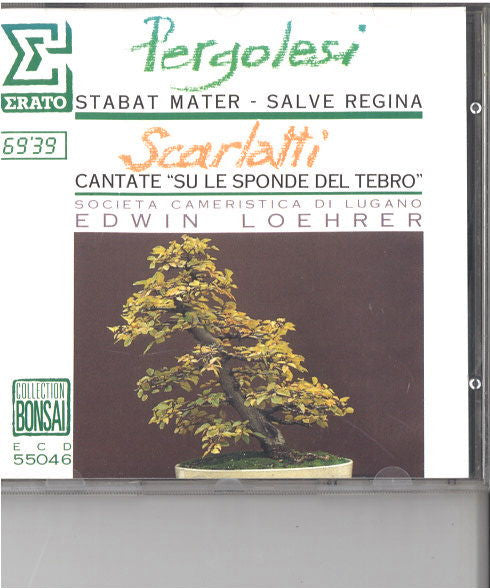 Giovanni Battista Pergolesi - Alessandro Scarlatti - Societa Cameristica Di Lugano conducted by Edwin Loehrer : Stabat Mater - Salve Regina / Cantate "Su Le Sponde Del Tebro" (CD, Comp, RM)