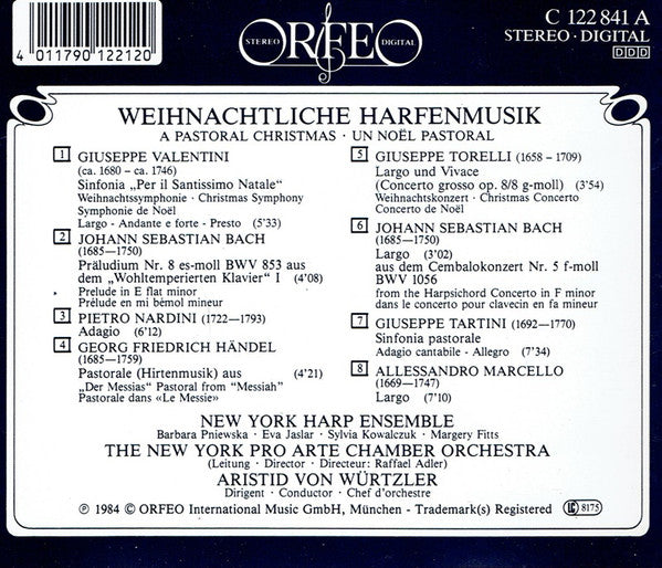 New York Harp Ensemble, The New York Pro Arte Chamber Orchestra : Weihnachtliche Harfenmusik (CD)