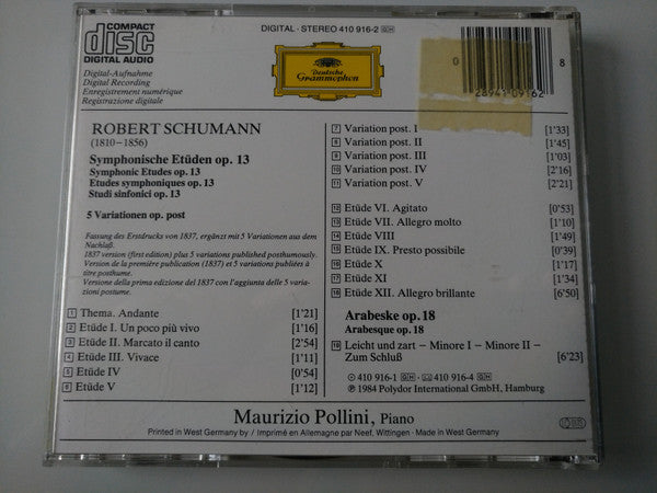 Robert Schumann, Maurizio Pollini : Symphonische Etüden • Arabeske = Etudes Symphoniques • Arabesque (CD, Album, RE)