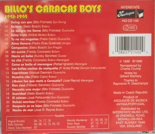 Billo's Caracas Boys : 1941-1944  (CD, Comp, RM)