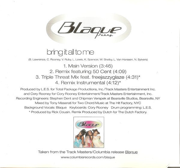 Blaque (2) : Bring It All To Me (CD, Maxi)