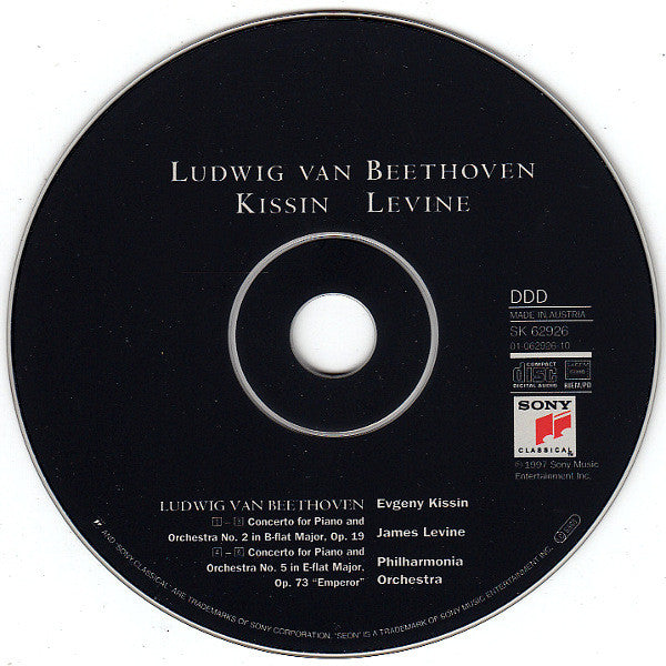 Yevgeny Kissin | Ludwig van Beethoven | Philharmonia Orchestra | James Levine (2) : Piano Concertos Nos. 2 & 5 (CD, Comp)