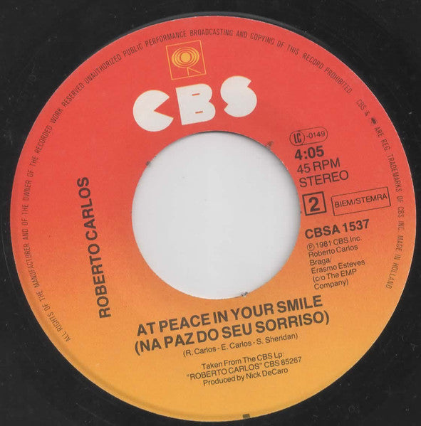 Roberto Carlos : Sail Away (7", Single)