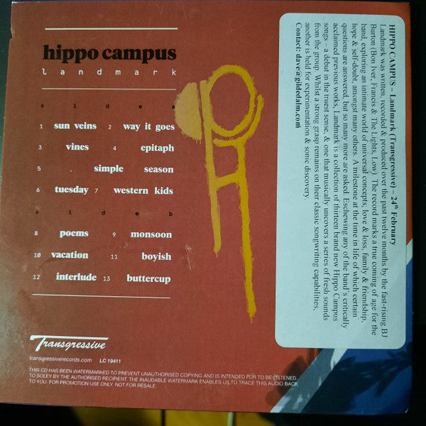 Hippo Campus : Landmark (CDr, Album, Copy Prot., Promo)