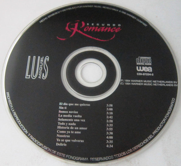 Luis Miguel : Segundo Romance (CD, Album)