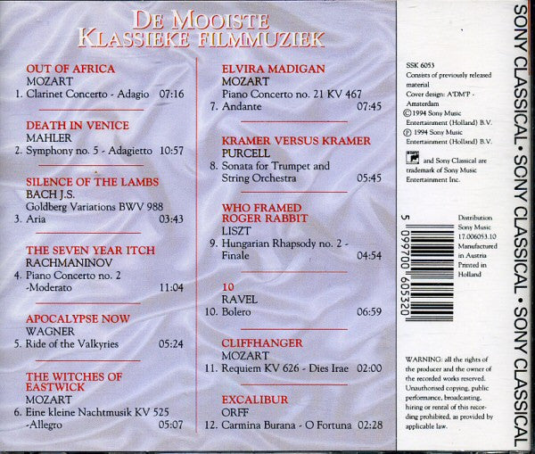 Various : De Mooiste Klassieke Filmmuziek (CD, Comp)