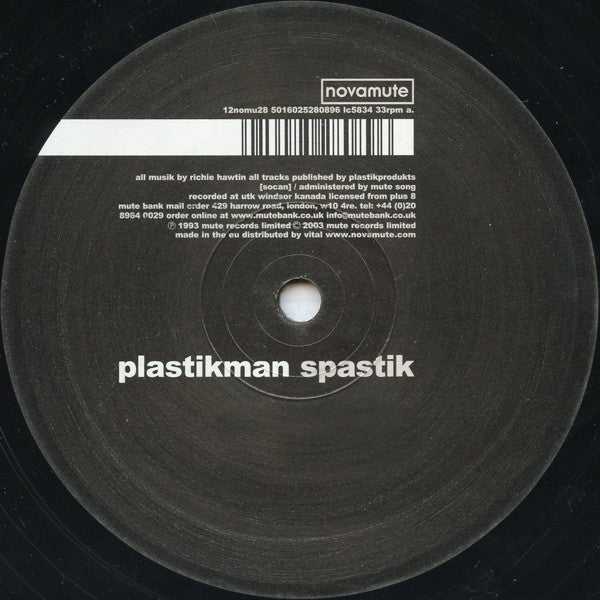 Plastikman : Spastik (12", RP)