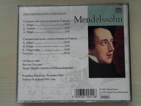Felix Mendelssohn-Bartholdy : Mendelssohn Concerto For Piano, Violin & Strings - Violin Concerto In D Minor (CD, Album)