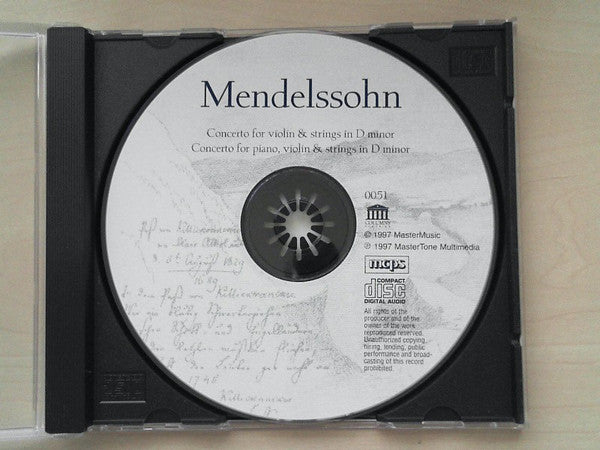 Felix Mendelssohn-Bartholdy : Mendelssohn Concerto For Piano, Violin & Strings - Violin Concerto In D Minor (CD, Album)