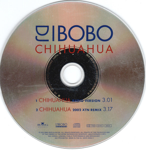 DJ BoBo : Chihuahua (CD, Single, Car)