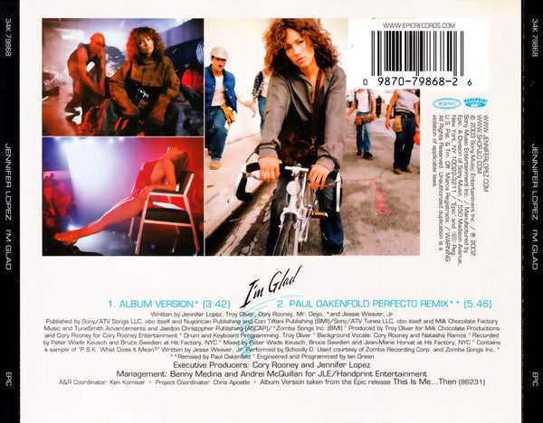 Jennifer Lopez : I'm Glad (CD, Single)