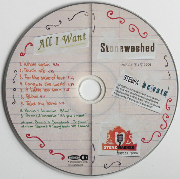 Stonewashed (2) : All I Want (CD, Enh)