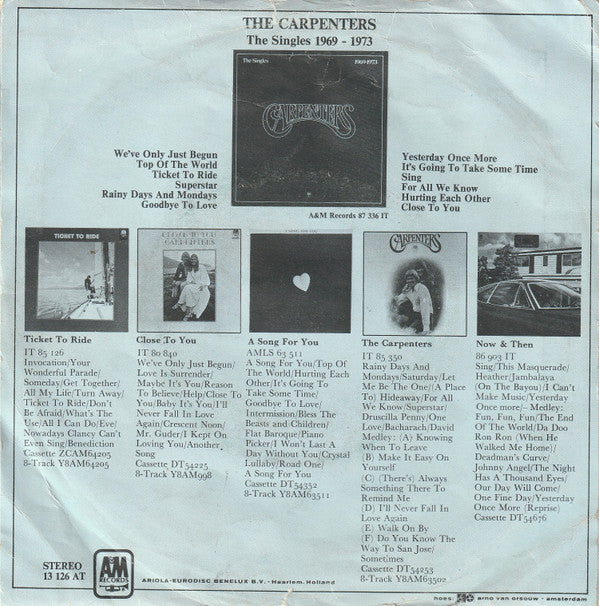 Carpenters : Jambalaya (On The Bayou) (7", Single)