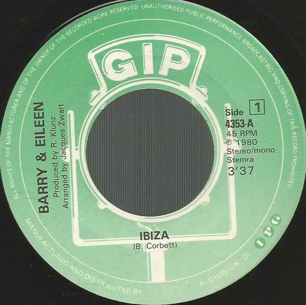 Barry & Eileen : Ibiza (7", Single)